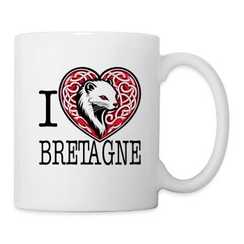 I Love Bretagne Hermine Tribale Red - Mug - white - Right