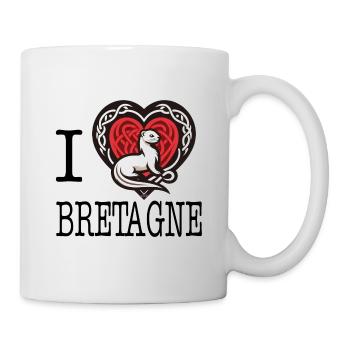 I Love Bretagne Hermine curieuse - Mug - white - Right