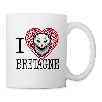 I Love Bretagne Tribal Celtic Ermine - Mug - white - Right