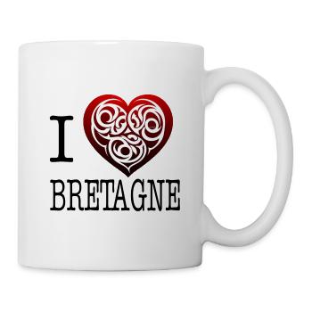 I Love Brittany Celtic Tribal Heart - Mug - white - Right