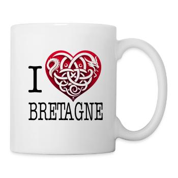 Ich liebe Bretagne Heart of Dragon Triskelion - Tasse - Weiß - Rechts