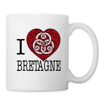 I Love Brittany Celtic Triskel Heart - Mug - white - Right