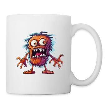 Halloween Monster Zombie Gruselig Horror Kostüm - Tasse - Weiß - Rechts