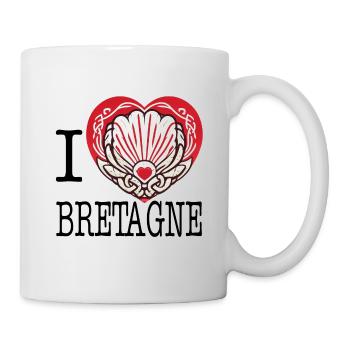 I Love Bretagne Heart Scallop Shell - Mug - white - Right