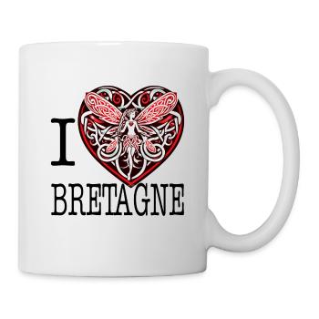 I Love Brittany Celtic Fairy Heart - Mug - white - Right