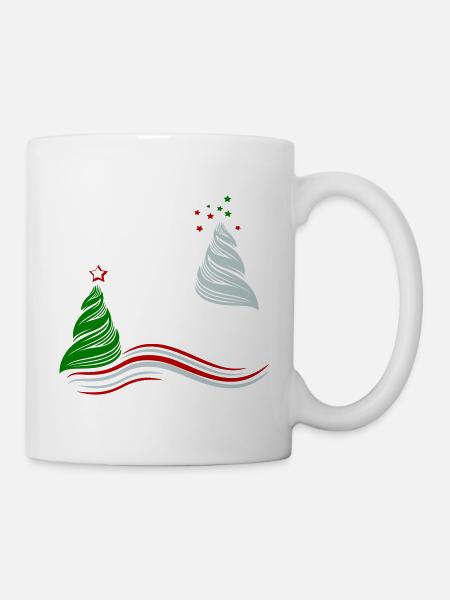 Weihnachtsbäume - Tasse - Weiß