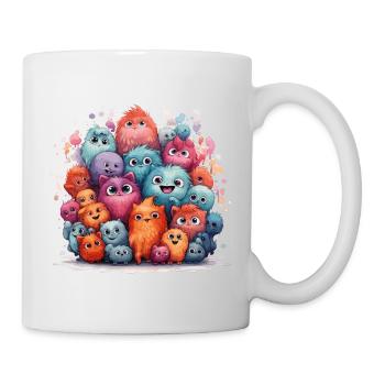 groupe mignon de monstres - Mug blanc - blanc - Droite