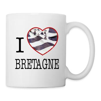 I Love Brittany Heart of Flag - Mug - white - Right