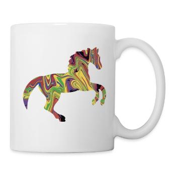 Buntes Pferd - Tasse - Weiß - Rechts