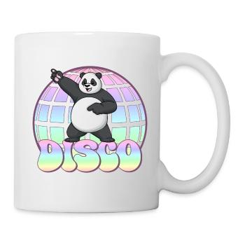 Panda Bär Tanzen Disco Party 70er Jahre Discokugel - Tasse - Weiß - Rechts