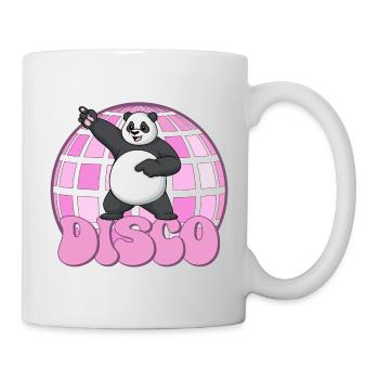 Panda Bär Tanzen Disco Party 70er Jahre Discokugel - Tasse - Weiß - Rechts