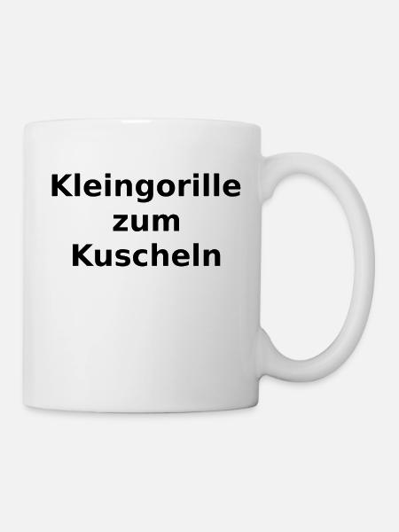Kleingorille zum Kuscheln - Tasse - Weiß