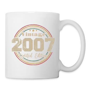 2007 Retro Vintage Geburtstag geboren in - 2007 - Tasse - Weiß - Rechts