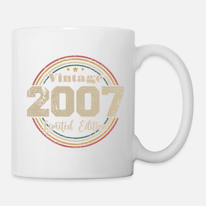 2007 Retro Vintage Geburtstag geboren in - 2007 - Tasse - Weiß