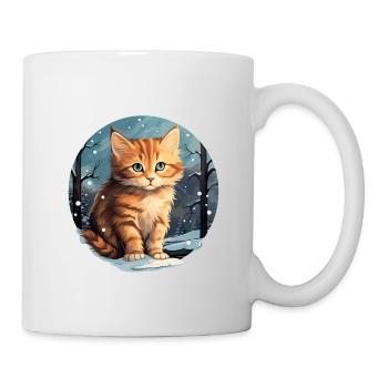 Katze im Schnee - Tasse - Weiß - Rechts