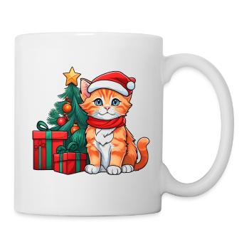 Cute cat baby with santa hat - Mug - white - Right