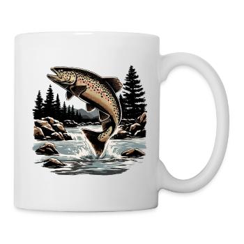 trout, brown trout, fishing, fishing - Mug - white - Right