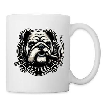 Bulldog with cigar - Mug - white - Right