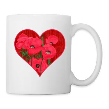 Poppy heart - Mug - white - Right