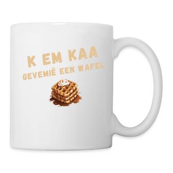K EM KAA, GEVEMIË A WAFFLE. Chemise en dialecte anversois - Mug blanc - blanc - Droite