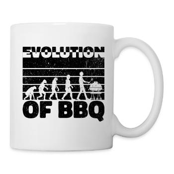Evolution des BBQ - Grill Delight Geschenk - Tasse - Weiß - Rechts