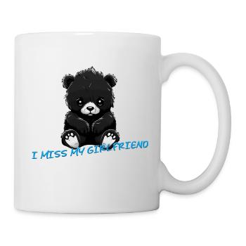 i Miss My Girlfriend sweet Teddybär Love you - Tasse - Weiß - Rechts
