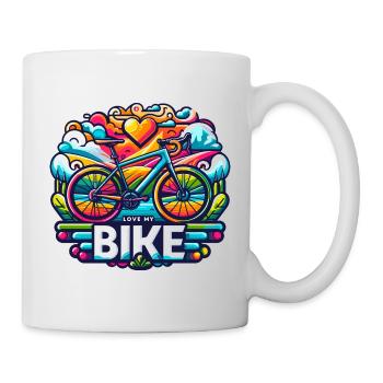 J'adore mon vélo - Love My Bike pour les cyclistes - Mug blanc - blanc - Droite