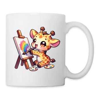 Girafe Peinture Chemise Enfant Artiste à col long - Mug blanc - blanc - Droite