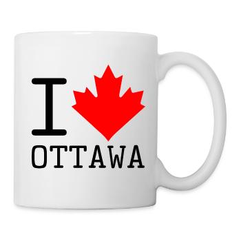 J’aime Ottawa, Ontario Canada Feuille d’érable - Mug blanc - blanc - Droite