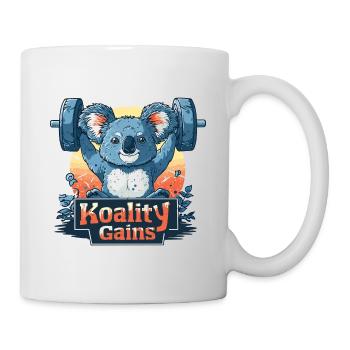 Bodybuilding Koality Gains Koala Spruch Lustig - Tasse - Weiß - Rechts