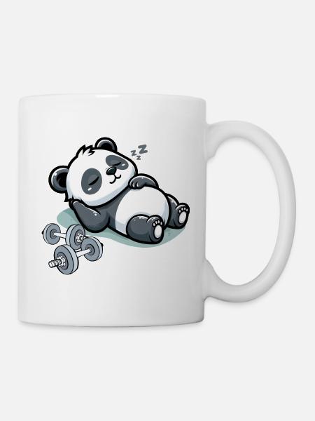 Panda The Struggle Is Real Weightlifting Gym Funny - Mug - white