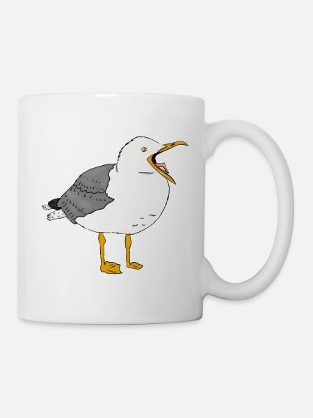 Möwe Vogel Ostsee Meer Nordsee Strand Küste Insel - Tasse - Weiß