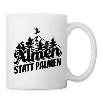 Snowboard Almen Statt Palmen Snowboarder - Tasse - Weiß - Rechts
