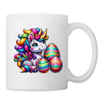 Ostern Einhorn & Bunte Eier - Tasse - Weiß - Rechts