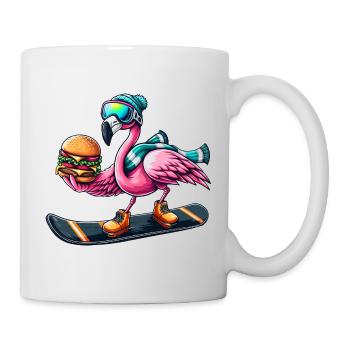 Flamingo Snowboard Hamburger Fun - Tasse - Weiß - Rechts
