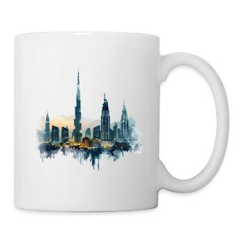 Dubaï, Skyline, Été, Soleil, Palmiers, Plage, Mer - Mug blanc - blanc - Droite