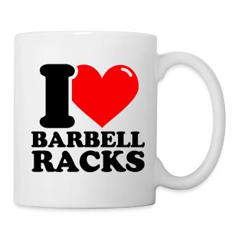 I Love Barbell Racks – Fitness Weightlifting - Mug - white - Right