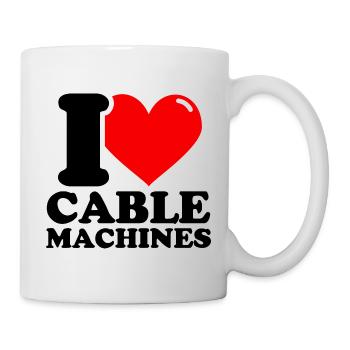 I Love Rope Pull Machines – Fitness Weightlifting - Mug - white - Right