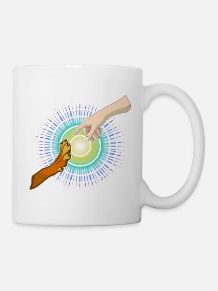 Patte De Chien, Main Humaine - Mug blanc - blanc