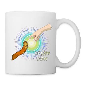 Hundepfote Menschenarm Dream Team - Tasse - Weiß - Rechts