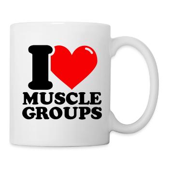 J’aime les groupes musculaires - Fitness Haltérophilie Lus - Mug blanc - blanc - Droite