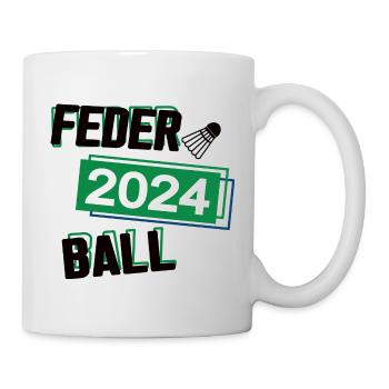 Federball seit 2024 Sport Spiel Spieler Badminton - Tasse - Weiß - Rechts