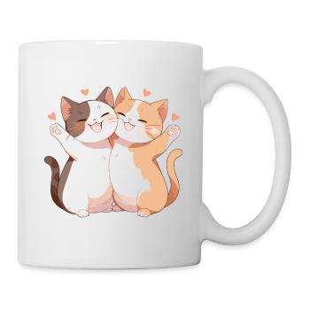 Cats, Love, Joy, Hug, Cuddle, Heart, Cute - Mug - white - Right
