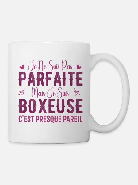 Pas Parfaite Mais Je Suis Boxeuse - Cadeau Boxeuse - Mug blanc - blanc