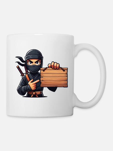 Ninja avec bouclier - Mug blanc - blanc