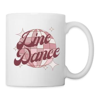 Line dance retro vintage style pink disco ball - Mug - white - Right