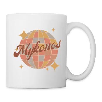 Mykonos Grèce rétro vintage boule disco - Mug blanc - blanc - Droite