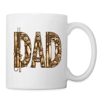 "DAD" - Papa Hobby Angeln - Tasse - Weiß - Rechts