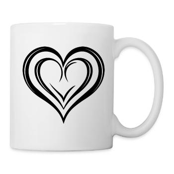 Herz, Liebe, Valentinstag, Symbol - Tasse - Weiß - Rechts