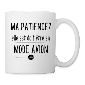 ma patience en mode avion - Mug blanc - blanc - Droite
